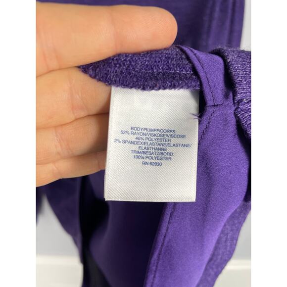 Lands' End, Size Small, Purple Knit Top, Scoop Neck, Split Back, Lined, EUC - Picture 3 of 8